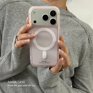 Ins Niche Simple Fresh Semiโปร่งใสFrostedเคสโทรศัพท์แม่เหล็กสําหรับiPhone 17 17Pro 17Promax 16 16Pro 16Promax 15Pro 15Promax 15