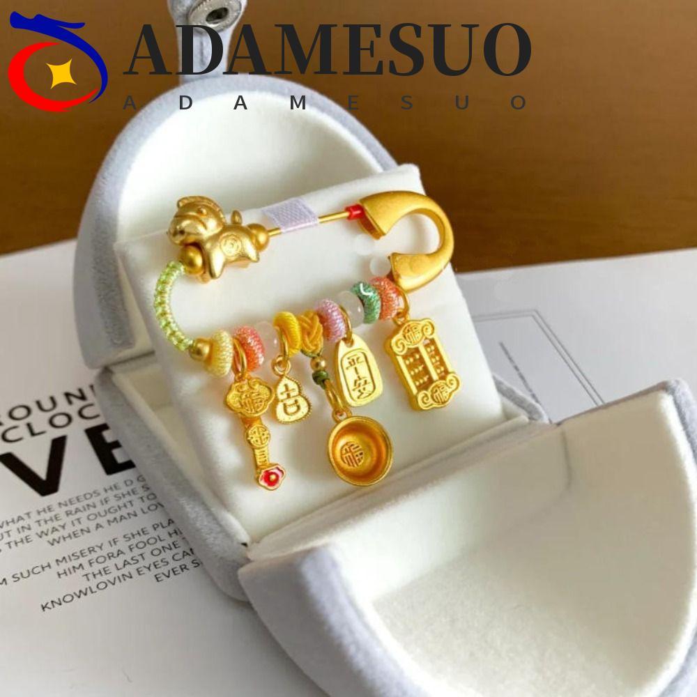 ADAMESUO Lucky Pins, Gold สีม้าปี Zodiac Horse เข็มกลัดจี้, แฟชั่นของขวัญหนึ่งปีโชคดี Pony เครื่องประดับเคลือบทรายปีม้า