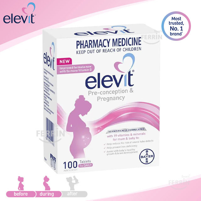 สูตรใหม่! Elevit Pre-conception & Pregnancy Multivitamin 100 Tablets