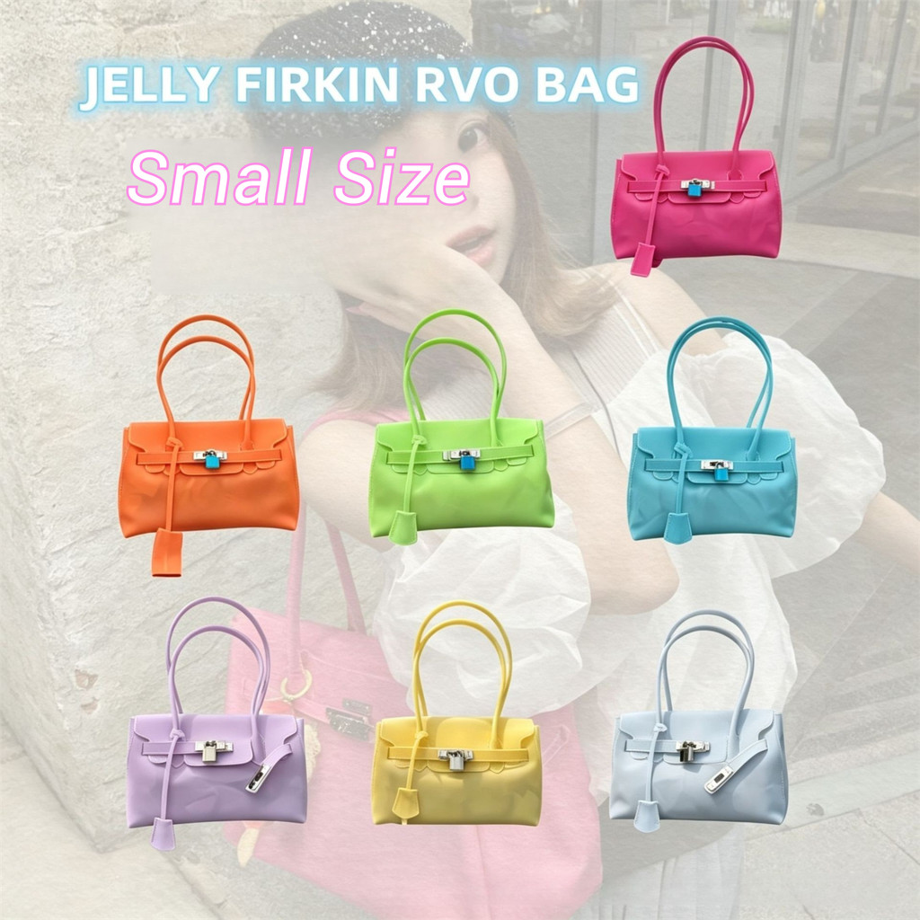 ปากแตร!Jelly Firkin Jelly Bag Kiiikiii กระเป๋าถือสุภาพสตรีสไตล์เดียวกันหลากหลายสี
