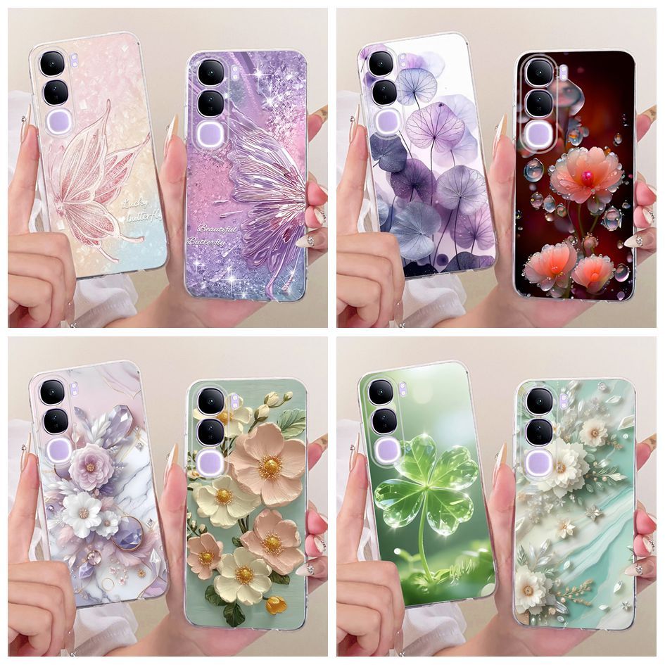 สําหรับ Vivo V50 Lite 5G 4G ปลอก V2440 V2441 ดอกไม้สวยซิลิโคนอ่อนนุ่ม TPU ฝาครอบป้องกันสําหรับ Vivo 