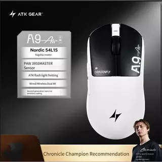 ATK GEAR Dragonfly A9Air Ultimate+ Ergonomics เมาส์สําหรับเล่นเกมแบบมีสาย/2.4G
