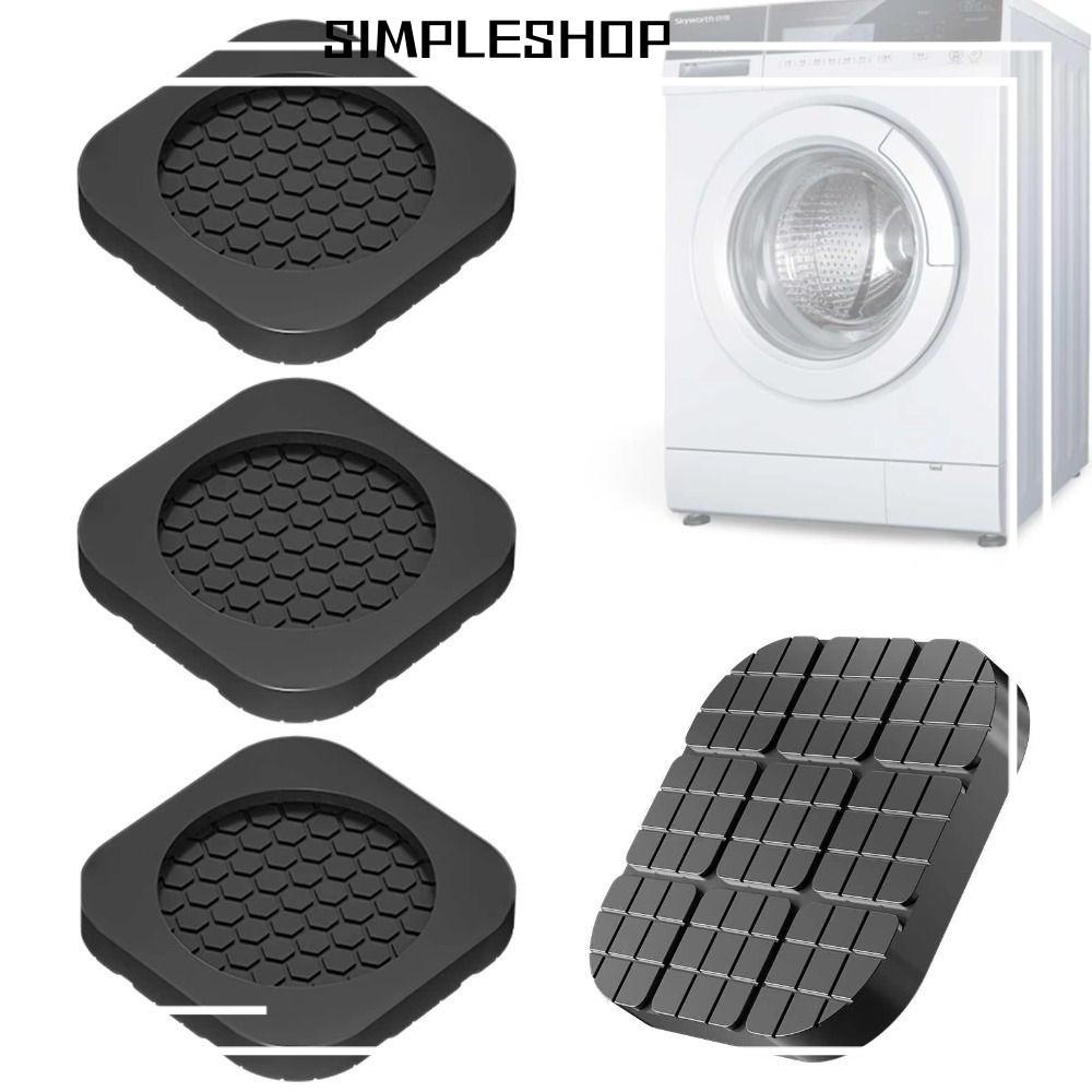 SIMPLESHOP 4 ชิ้นเครื่องซักผ้า Anti Vibration Feet Pad, Anti Slip Heightening Washing|แผ่นรองฝ่าเท้า, สากลดูดซับแรงกระแทกเงียบ แดมเปอร์ เฟอร์นิเจอร์แผ่นยางซักผ้า|ตู้เย็น