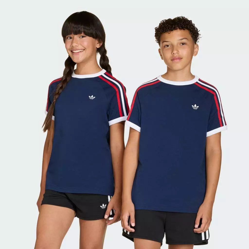 adidas ไลฟ์สไตล์ เสื้อยืด 3-Stripes เด็ก สีน้ำเงิน KC9509
