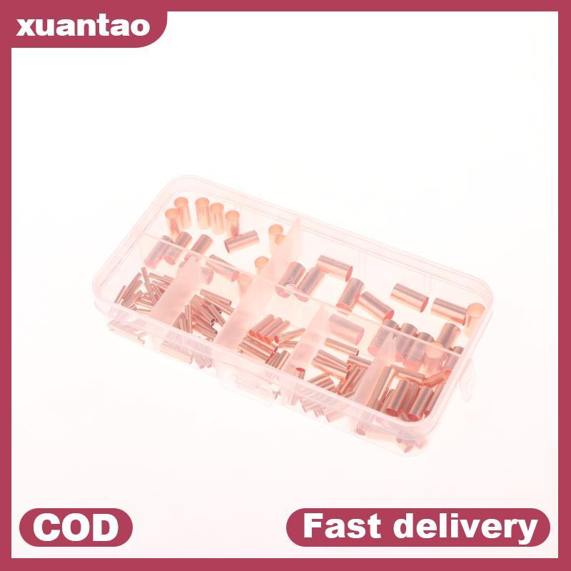 Xuantao 125/250/414/578 ชิ้น Non ฉนวนไฟฟ้า Butt Terminal Assortment ชุดลวด Ferrules ชุด 7 ขนาดทองแดง