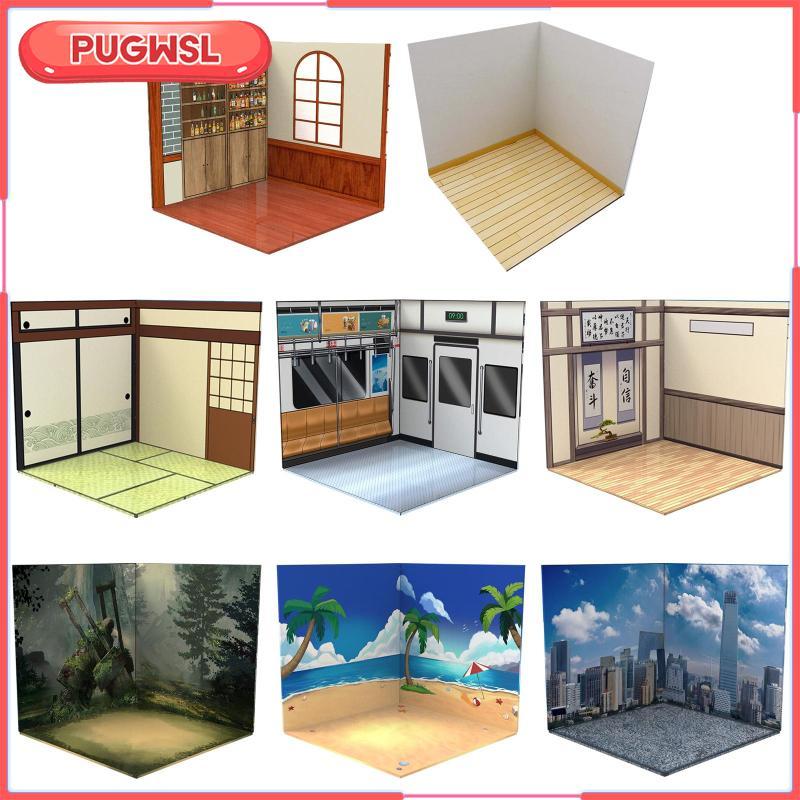 [pugwsl] 1:12 ฉากหลัง Diorama แสดงสําหรับตัวเลขการกระทํายานพาหนะฉากของเล่นรถDiecast