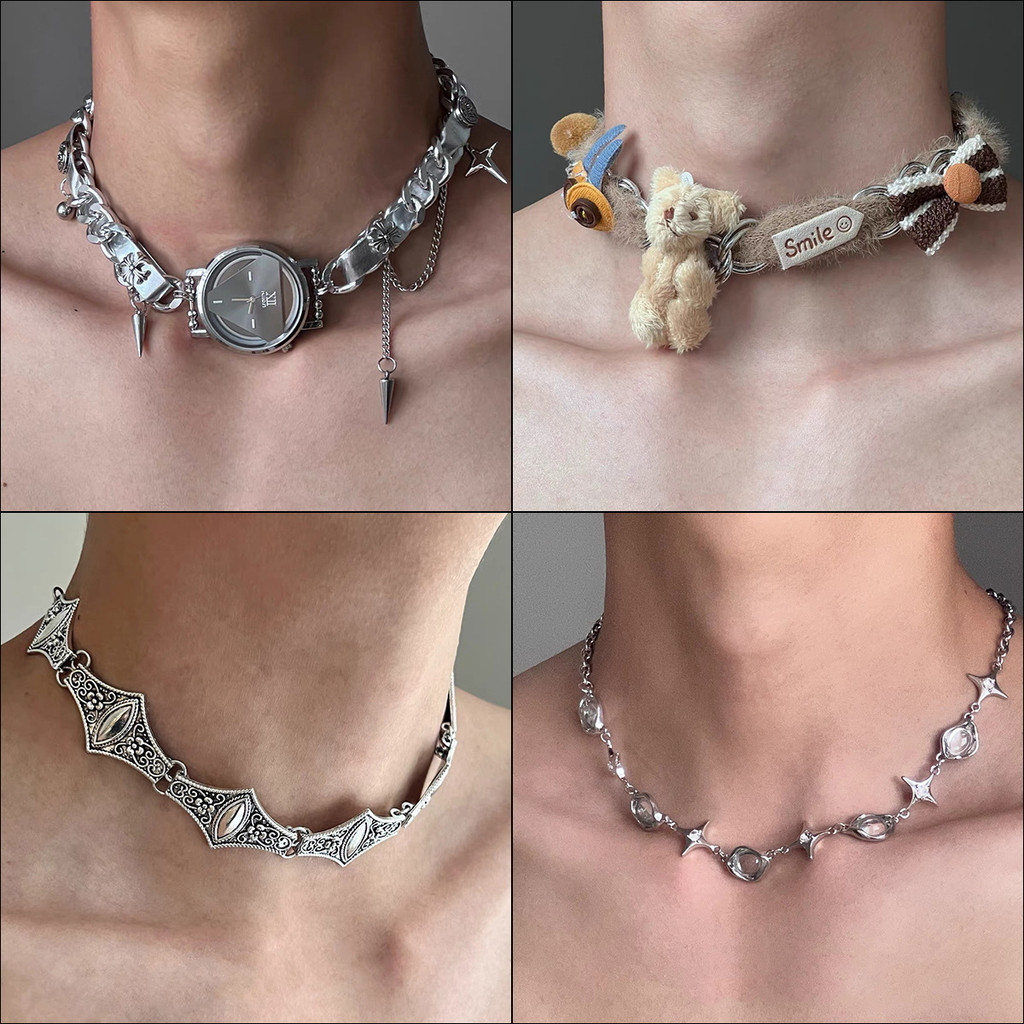 คอลเลกชันคอปก~ฮิปฮอปสไตล์พังก์คอปกผู้ชายผู้หญิงซอกออกแบบเอเชียวัฒนธรรมโซ่คอปก vfr128.6