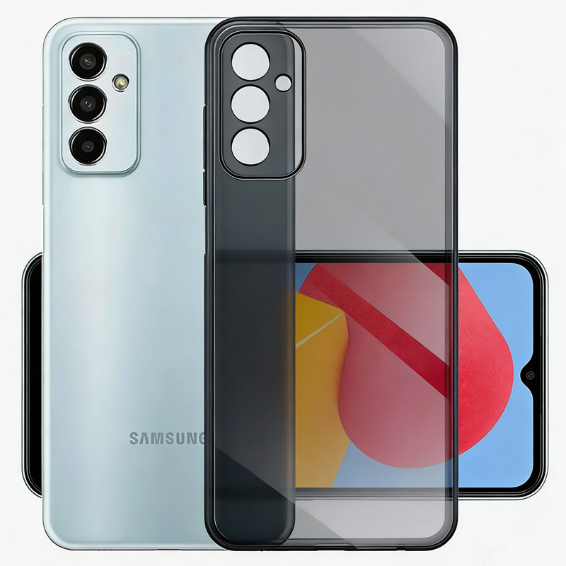 สําหรับ Samsung Galaxy M23 5G 6.6 นิ้ว SM-M236B M236L Silky Smooth Soft Smoky สีดําโปร่งแสงซิลิโคนสี