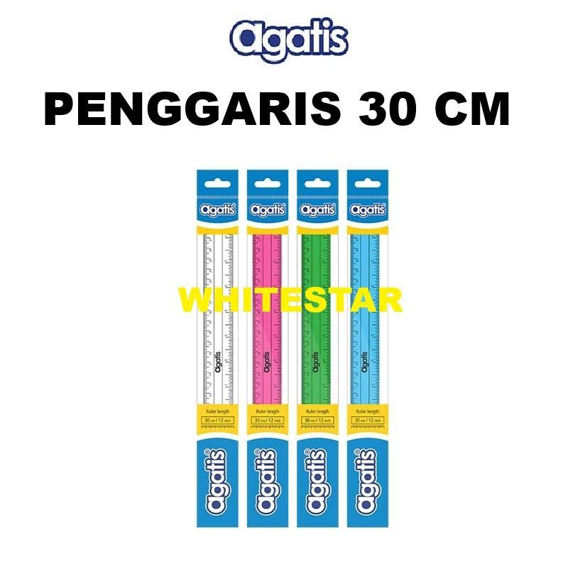 ไม้บรรทัดพลาสติก agis 30 ซม. / ไม้บรรทัดแก้วไมก้า โปร่งใส