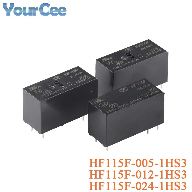 รีเลย์กําลังสูง 2 ชิ้น HF115F HF115F-005-1HS3 HF115F-012-1HS3 HF115F-024-1HS3 1HS3 DC 5V 12V 24V ระย