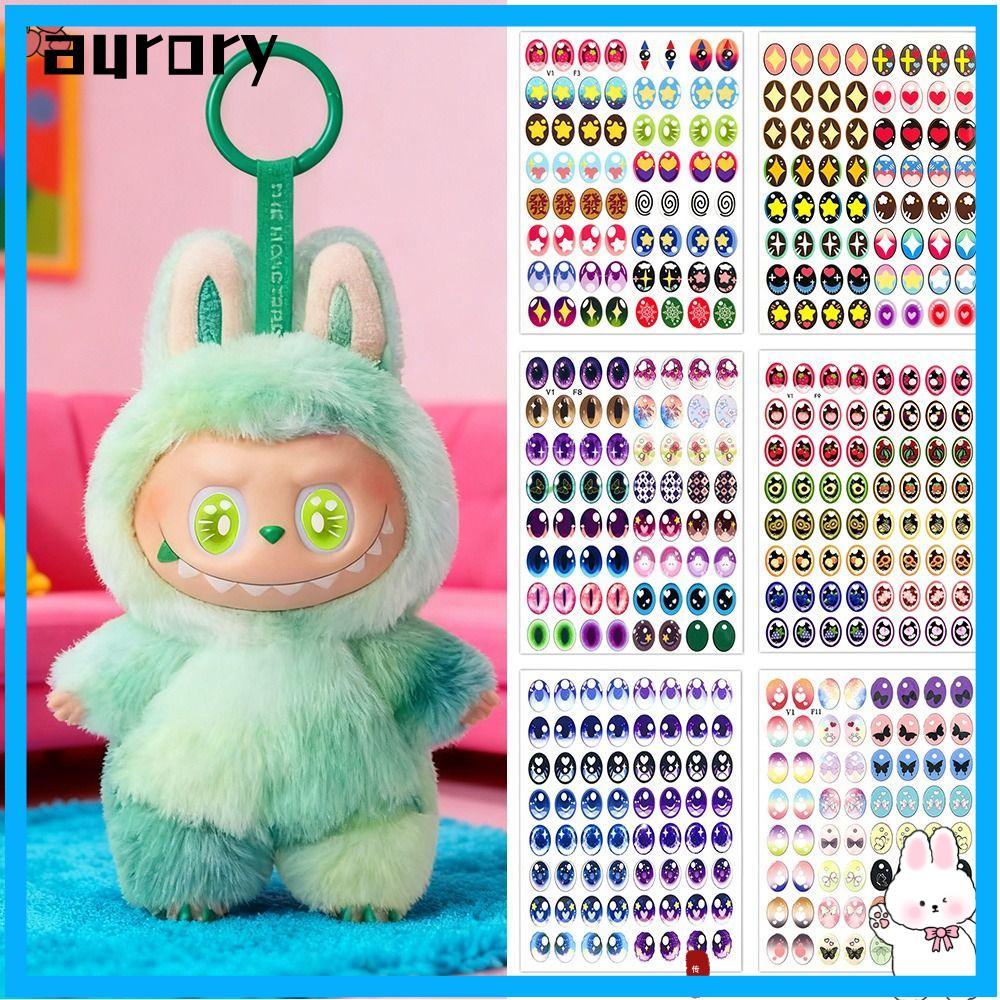 AURORY สติกเกอร์แต่งตา,สติกเกอร์คอนแทคเลนส์ Macaron ทําด้วยมือ,อุปกรณ์เสริมตุ๊กตา DIY ตุ๊กตาสติกเกอร