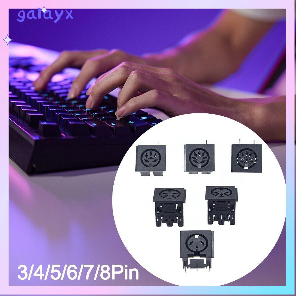 GALAYX DIN หญิงซ็อกเก็ตเชื่อมต่อ, 4 5 6 8 เสา 4 P/5 P/6 P/7 P/8 P แผง PCB Mount DIN มินิแจ็ค, DIN ซ็