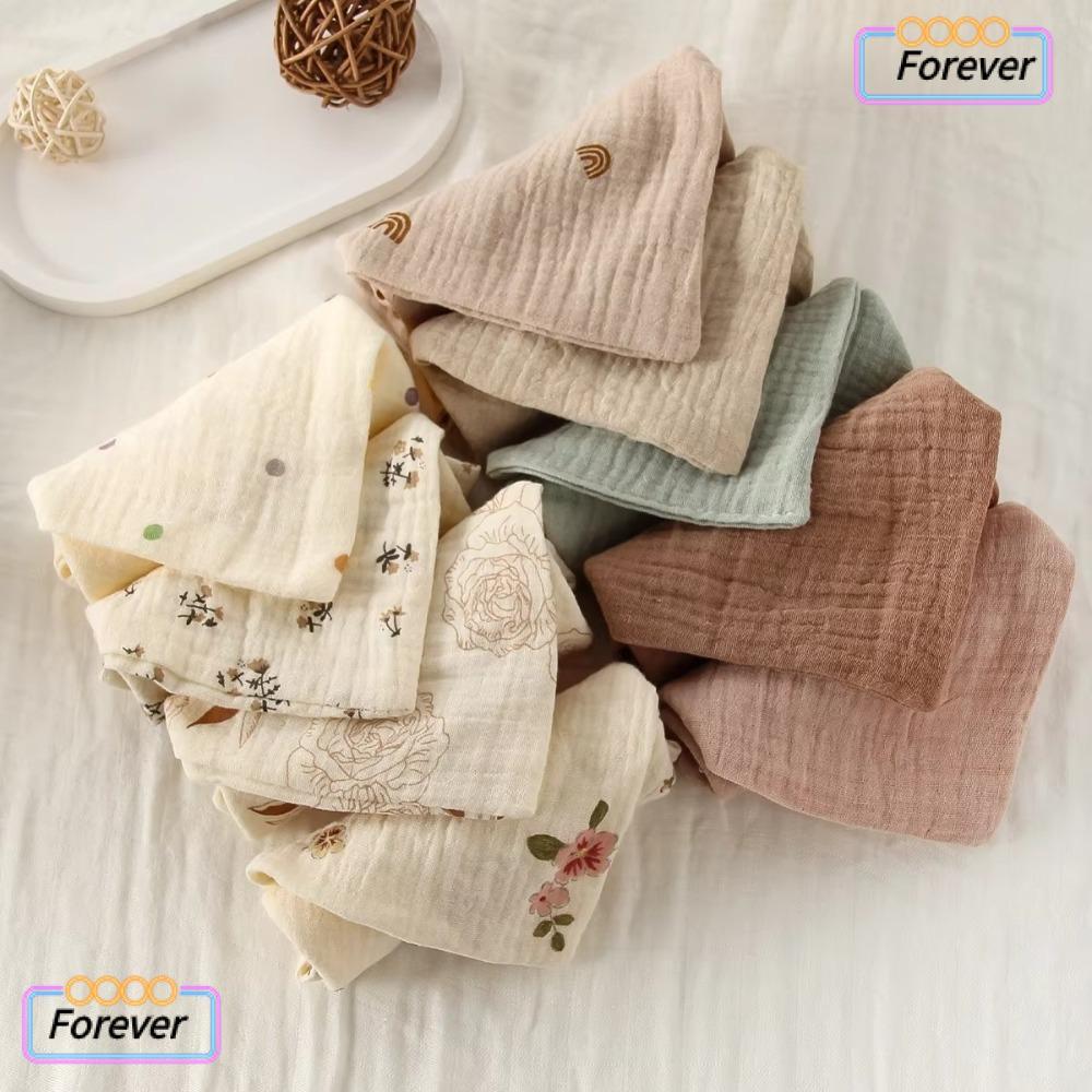 FOREVER 3/5 ชิ้นทารกแรกเกิด Burp ผ้า, 6 ชั้นผ้าฝ้ายแท้ดูดซับผ้าฝ้ายเด็ก Washcloth, ผ้ากอซผ้าฝ้ายนุ่มผ้าเช็ดตัวตาราง
