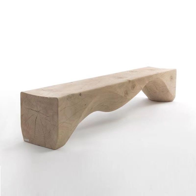 Nordic log bench wooden pier retro bench clothing store creative rest stool solid wood shoe changing