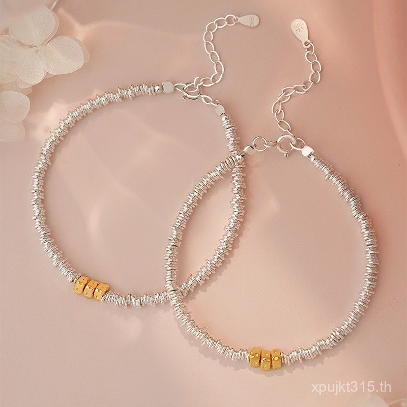 Simple S999 แหวนเงินแท้ประณีตแฟน Good Cheese สร้อยข้อมือเงินบดเงินบริสุทธิ์ฟรี S925 Niche แห้งหรูหรา