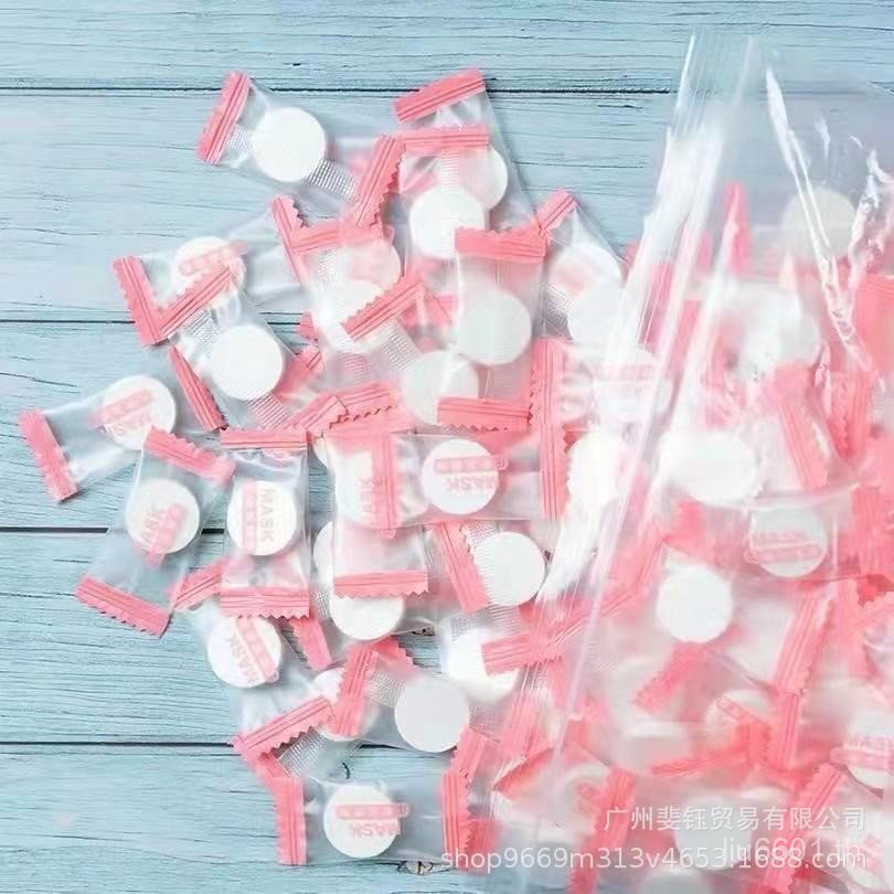 500 ชิ้นหน้ากากบีบอัด Candy Pack Spa ร้านเสริมสวยไม่ทอหน้ากาก Grimace แบบใช้แล้วทิ้ง C9QK