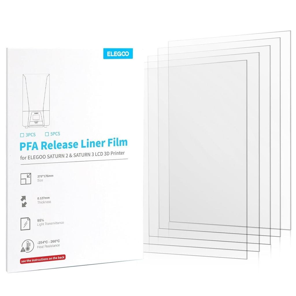ELEGOO ACF/PFA 5PCS Release Film 273x176 มม.สําหรับ Saturn 2/8 K/3/4/4 Ultra/4 Ultra 16K 3D เครื่องพ