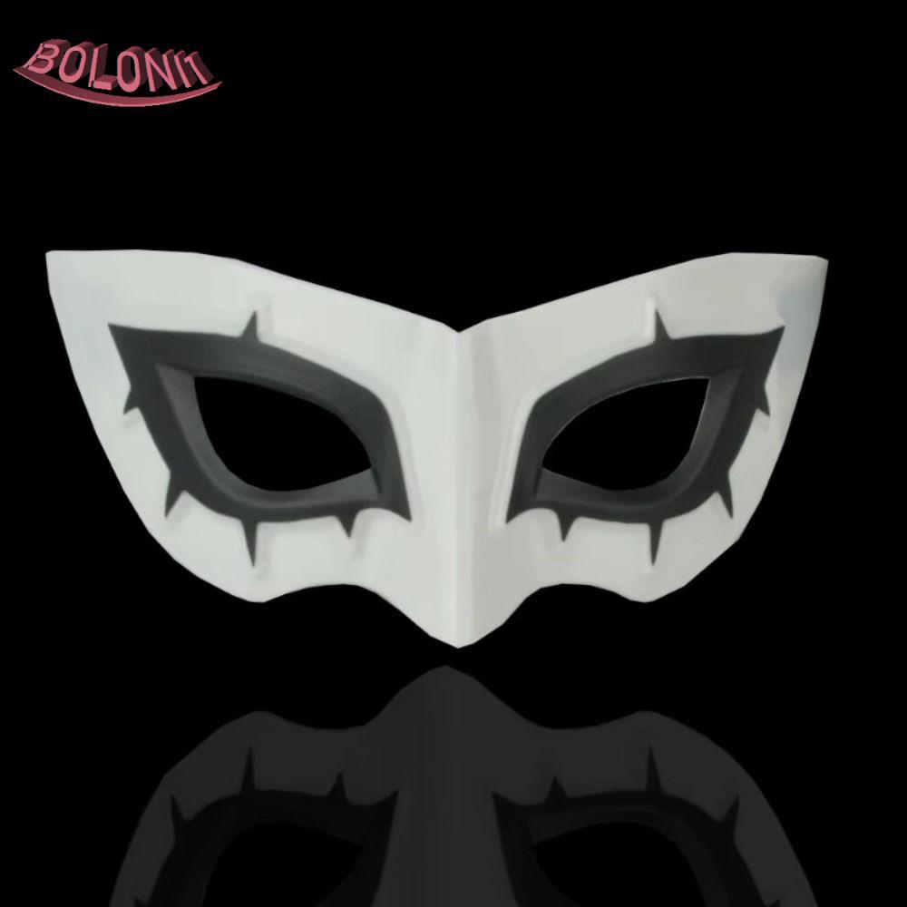 BO Persona 5 คอสเพลย์วิกผม, ABS Persona 5 Hero ฮาโลวีนหน้ากากครึ่งหน้า,ปาร์ตี้เล่นชุดวิกผมธรรมชาติทน