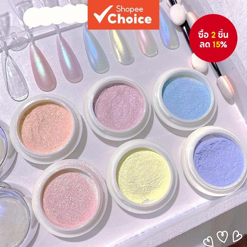 ชุดผงเล็บ - 6 สี สำหรับเล็บเงางามและเปล่งประกาย เหมาะสำหรับงานศิลปะทำเล็บ DIY และเป็นของขวัญที่เหมาะสำหรับสาว ๆ