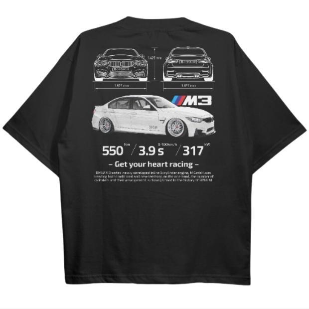 ขับรถอย่างมีสไตล์: เสื้อยืดธีมรถยนต์, เสื้อยืดสีดำ F80 M3, เสื้อยืดข้อมูลทางเทคนิค F80 M3, เสื้อแข่ง
