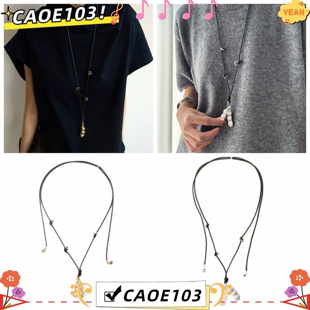 สร้อยคอ CAOE Pea Pod ดีไซน์โซ่ยาวจากโลหะผสม พร้อมเป็นของขวัญแฟชั่น