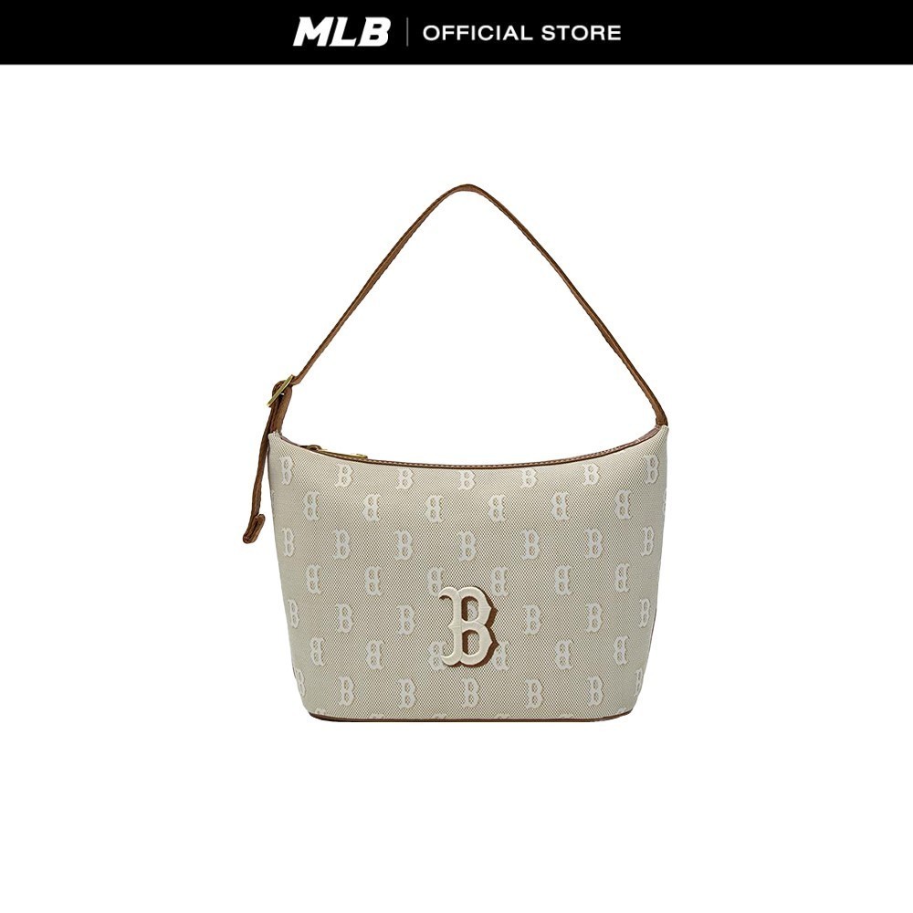 MLB กระเป๋าสะพายไหล่ ยูนิเซ็กส์ Classic Jacquard Monogram Hobo Bag รุ่น 3ABQM015