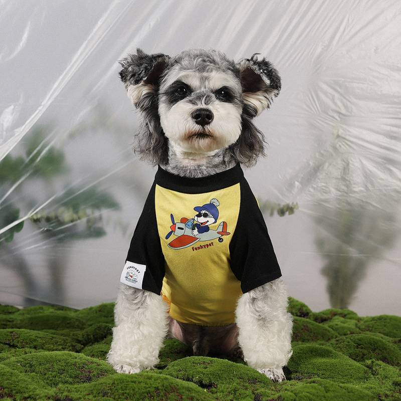 Cartoon Dog T-shirt Pet Clothes Summer Thin Small Dog West Highland Bichon Schnauzer Shiba Inu Cloth