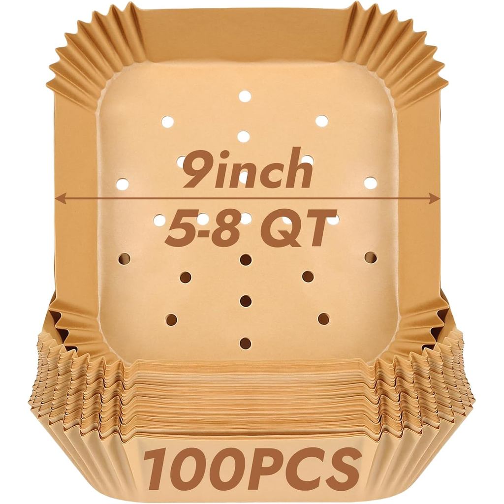 BYKITCHEN Perforated Air Fryer Liners สําหรับ Ninja Pro AF141/AF181, Chefman, Instant Vortex, Cosori