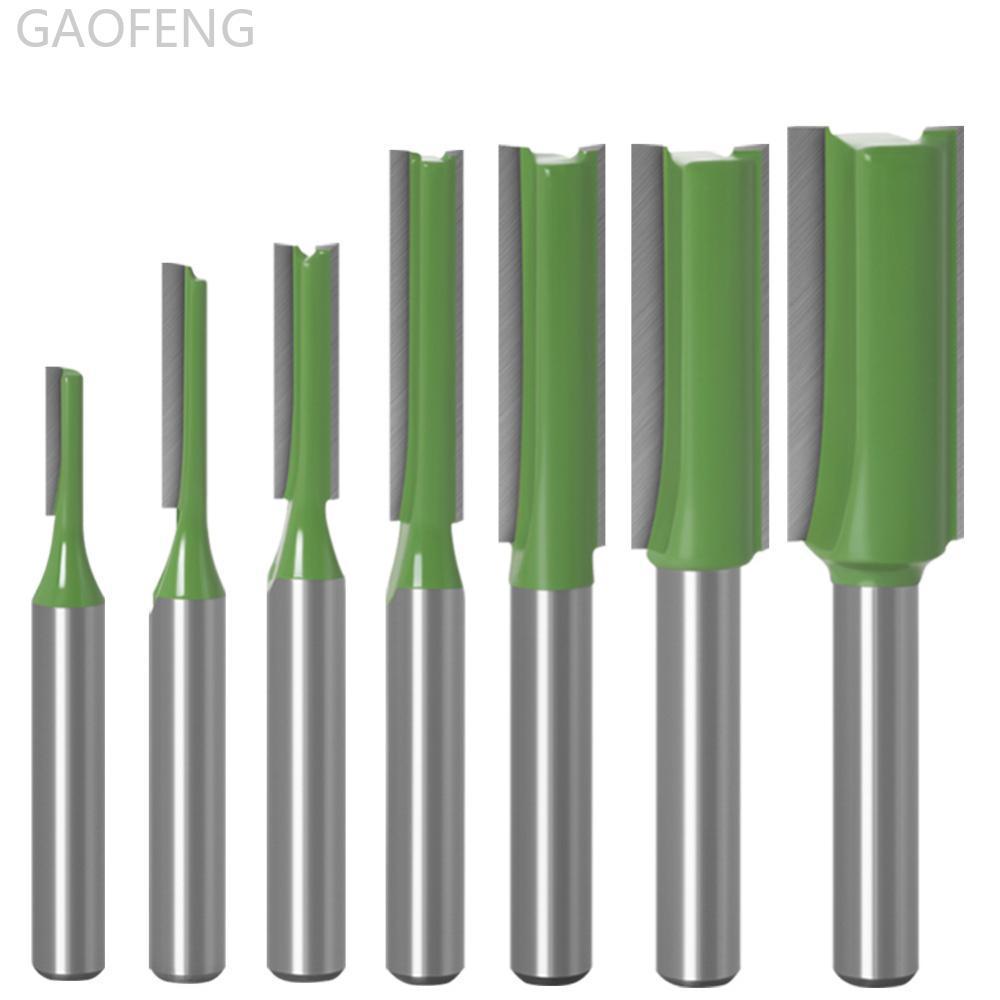 GAOFENG 1/7 ชิ้น 6 มิลลิเมตร 1/4 "Shank Flush Trim Router บิตทังสเตนคาร์ไบด์เดี่ยวคู่ขลุ่ย Router Bi