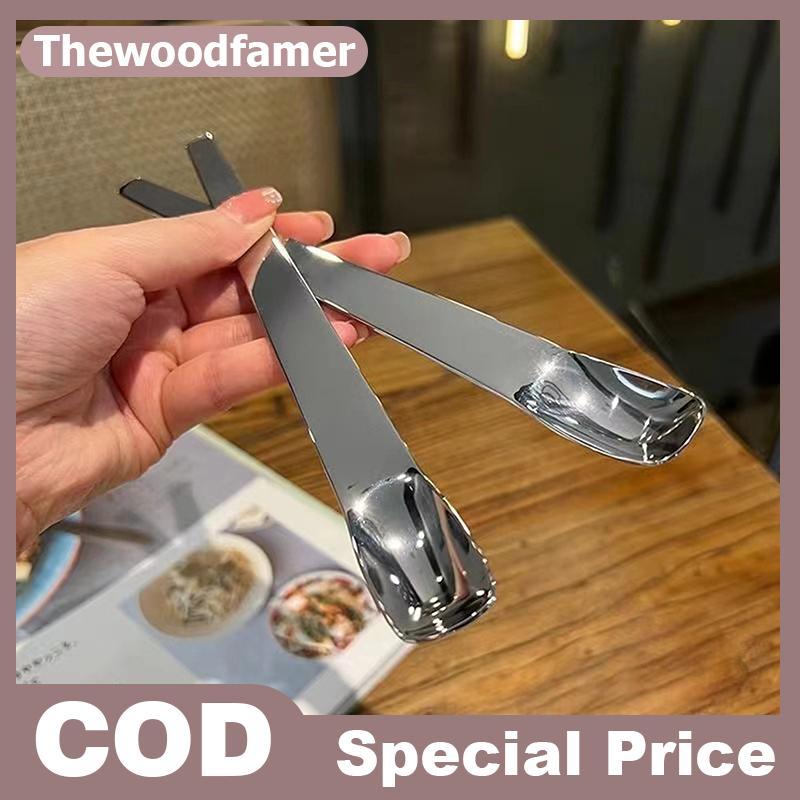 Thewoodfamer 1 ชิ้นแบนช้อนกาแฟสแตนเลสกวนกาแฟช้อนชาไอศกรีมเค้กขนมช้อนบาร์บนโต๊ะอาหารในครัว EN