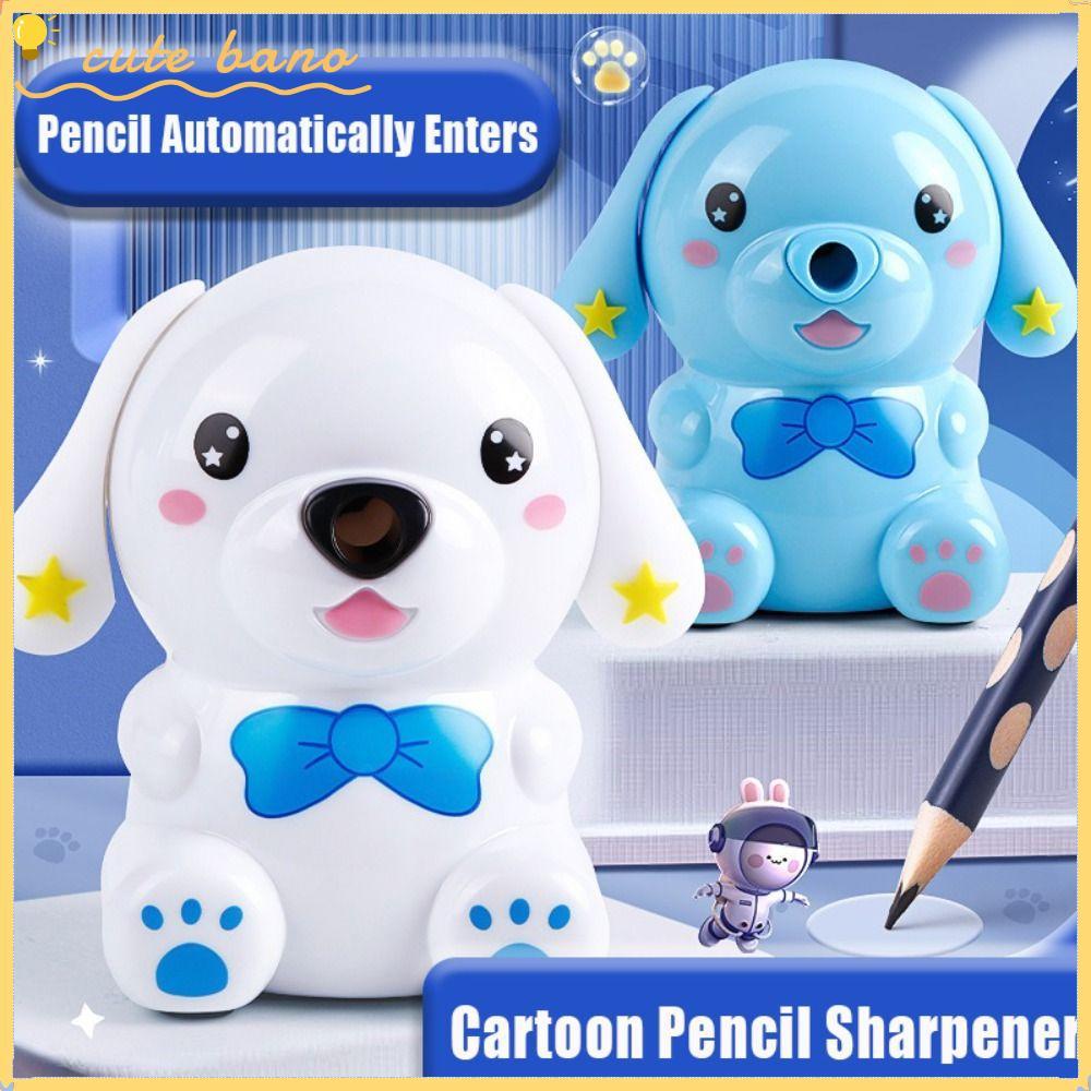BANO กบเหลาดินสอ, ดินสอป้อนอัตโนมัติเครื่องมือลับมีดพลาสติก, คุณภาพสูง Anti Sticking Lead Puppy Hand-cranked Mechanical เครื่องมือสําหรับโรงเรียนสํานักงาน