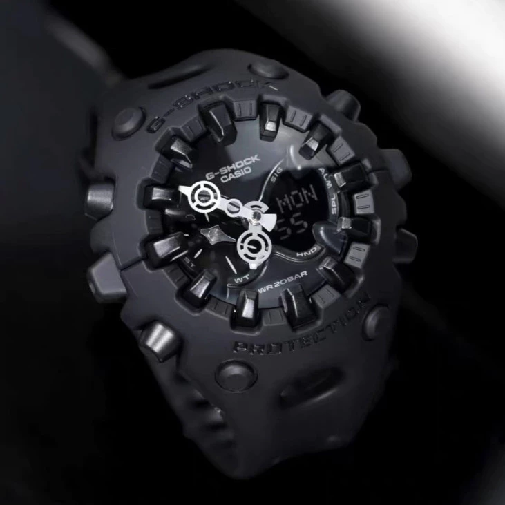 นาฬิกากันน้ํามัลติฟังก์ชั่นยางกีฬาผู้ชาย GA-V01 สีดํา 49 มม. แสดงอนาล็อกและดิจิตอล