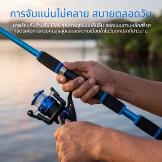คันเบ็ดแบบยืดไสลด์ 1.8 เมตร 5 สี 6 ส่วนคันเบ็ด 5.2: 1 อัตราทดเกียร์ปั่นม้วนคันเบ็ดตกปลารีล รอกตกปลา รอกสปินนิ่ง