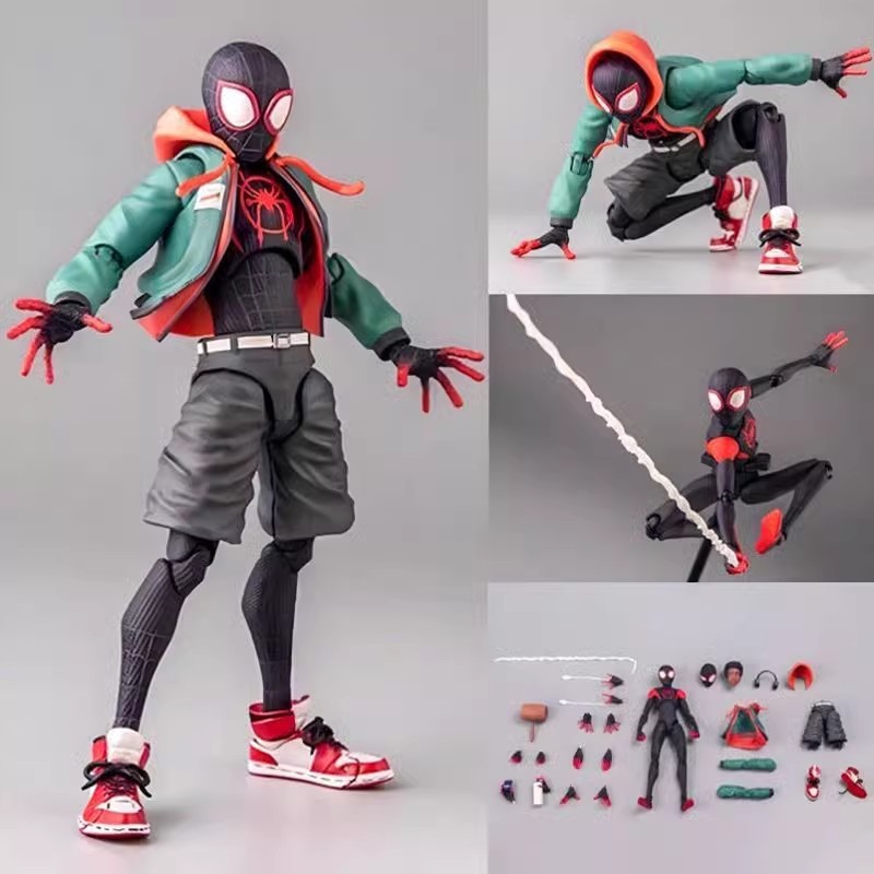 Spider Man Into the Spider Verse Miles Morales Super Articulated Action Figure รูปที่สะสมของเล่น Ideal วันหยุดของขวัญวันเกิดสําหรับแฟนๆ