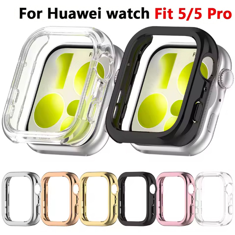 ฝาครอบ PC ชุบกลวงสําหรับ HUAWEI Watch Fit 5 Hard Protector สําหรับ Huawei Fit 5 Pro อุปกรณ์เสริม