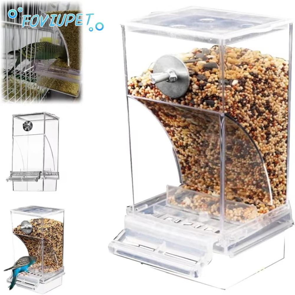 FOVIUPET APPEAEA เครื่องป้อนนกอัตโนมัติ,เครื่องป้อนนกแก้วอัตโนมัติความจุขนาดใหญ่ป้องกันการกระเด็น,คุณภาพสูงไม่มีภาชนะใส่อาหาร Mess อุปกรณ์นก