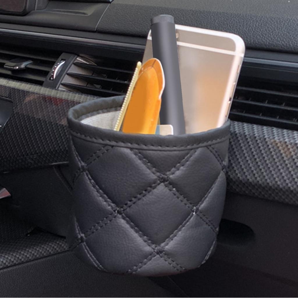Janemy Car Air Vent Storage Bag Organizer Multifunctional PU Leather Automotive Dash Pocket