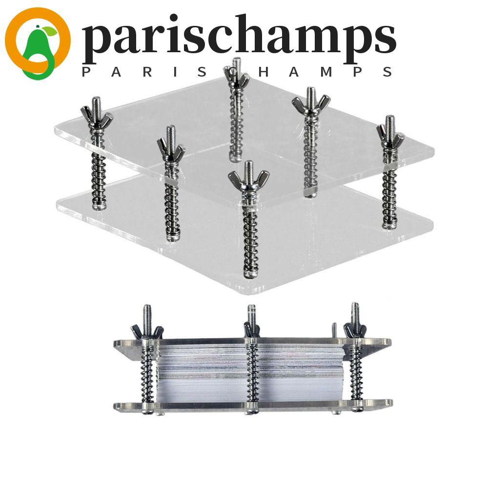 เครื่องมือกดการ์ด PARISCHAMPS, อุปกรณ์แก้ไขการ์ดเครื่องมือแบนไม่มีความเสียหาย, สแตนเลสแบบพกพาโปร่งใสอะคริลิคการ์ดดัด Corrector เกมครอบครัว