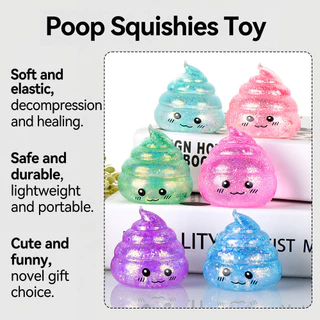 ปลอม Poop รูป Glitter Squeeze ของเล่น Soft TPR Squishy Ball ความเครียดบรรเทาแปลก Prank ของเล่น