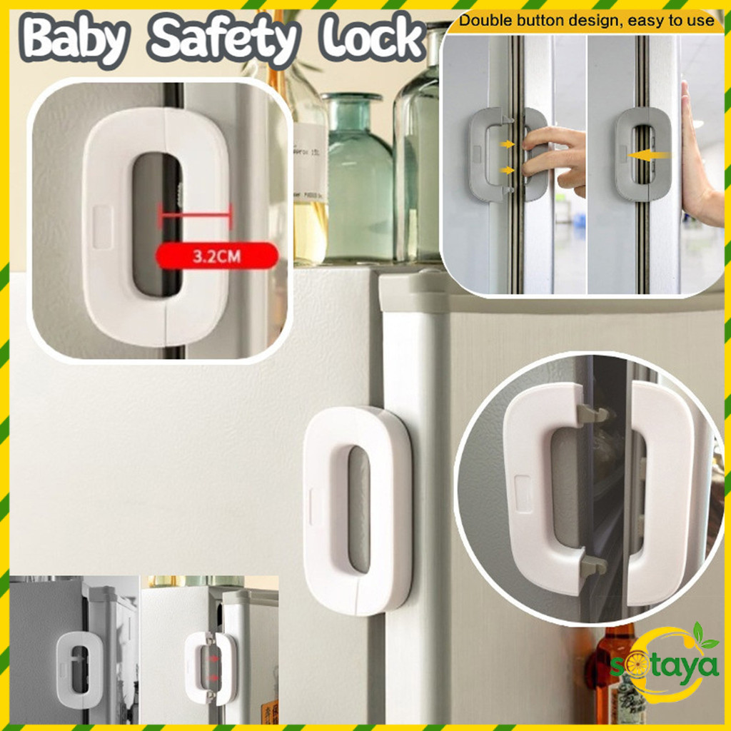 Sotaya อุปกรณ์ล็อคประตู ลิ้นชัก ตู้เย็น อเนกประสงค์ เพื่อความปลอดภัย สําหรับเด็ก ติดกาวไม่ต้องเจาะ ป้องกันการหนีบ