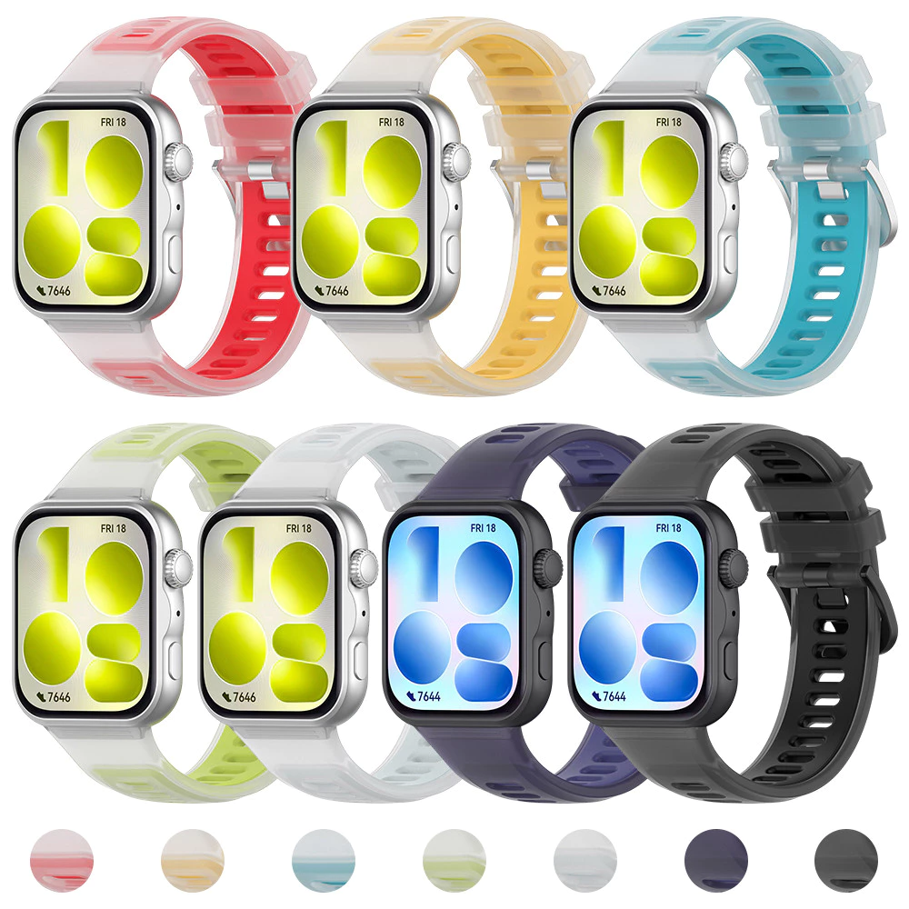 ซิลิโคนโปร่งใสสายกีฬาสําหรับ Huawei Fit 5/5 Pro/4/4 Pro/3 ปรับยางรัดเข็มขัดสายรัดข้อมือสร้อยข้อมืออุปกรณ์เสริมสําหรับ Huawei Fit 5/5 Pro