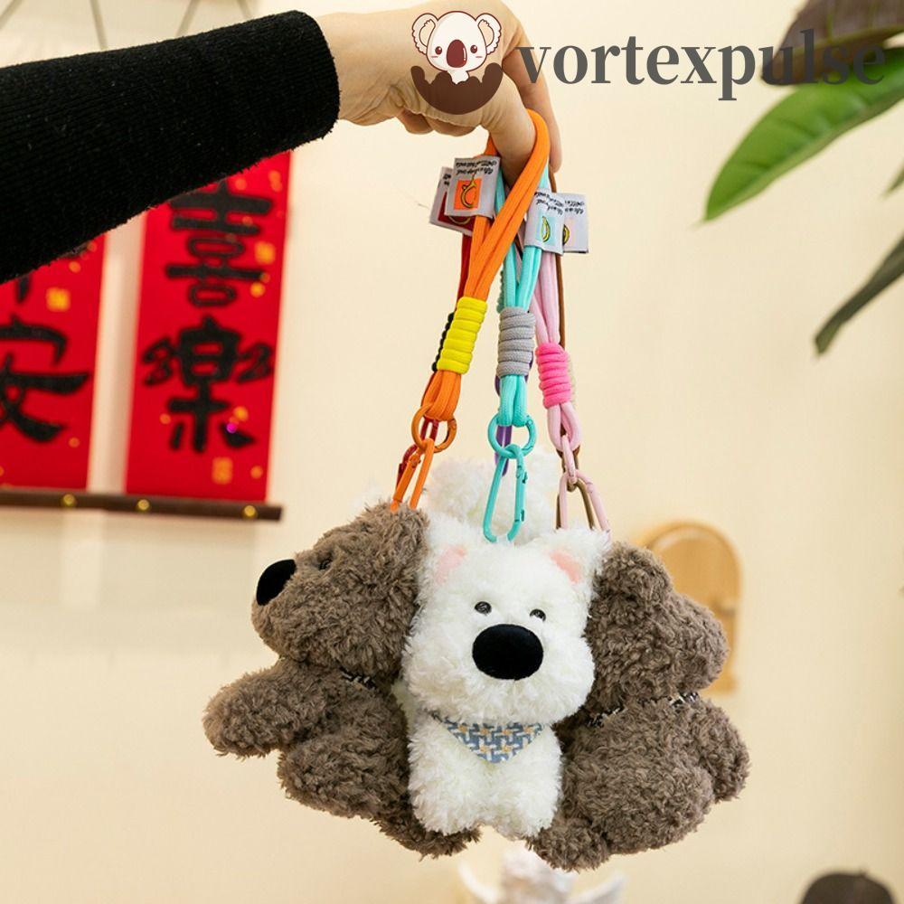 VORTEXPULSE West Highland Bag Pendant, Plush Anti-lost West Highland Doll, Creative Puppy ตุ๊กตาสัตว์แขวนจี้ตกแต่ง