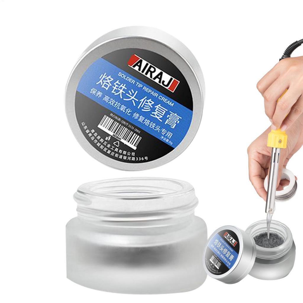 เตารีดแบบพกพา Tinner Tip Cleaner Solid Form Solder Tip ทําความสะอาดวางขนาดกะทัดรัดดีบุกชุดบํารุงรักษ