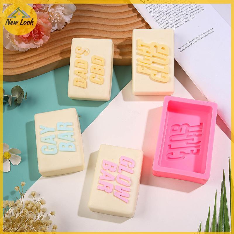 NewLook Fight Club ตัวอักษรสบู่แม่พิมพ์ซิลิโคนสี่เหลี่ยมผืนผ้าโลชั่นอาบน้ําบาร์ทําอุปกรณ์ Mould เค้ก