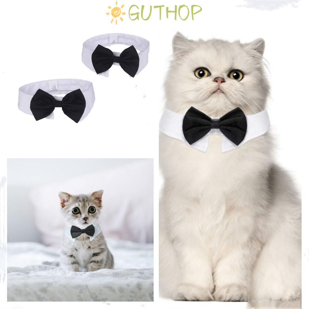 GUTHOP Cat Tuxedo Collar Grooming อุปกรณ์เสริมแมวแมวปรับชุดสัตว์เลี้ยงอย่างเป็นทางการ Tuxedo