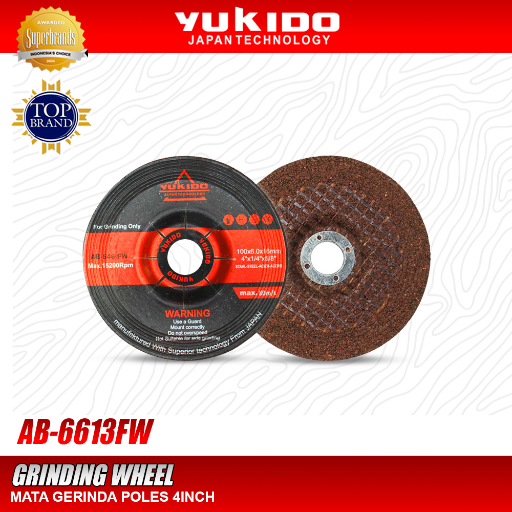 YUKIDO หินเจียร 4 นิ้ว - AB-6613Fw