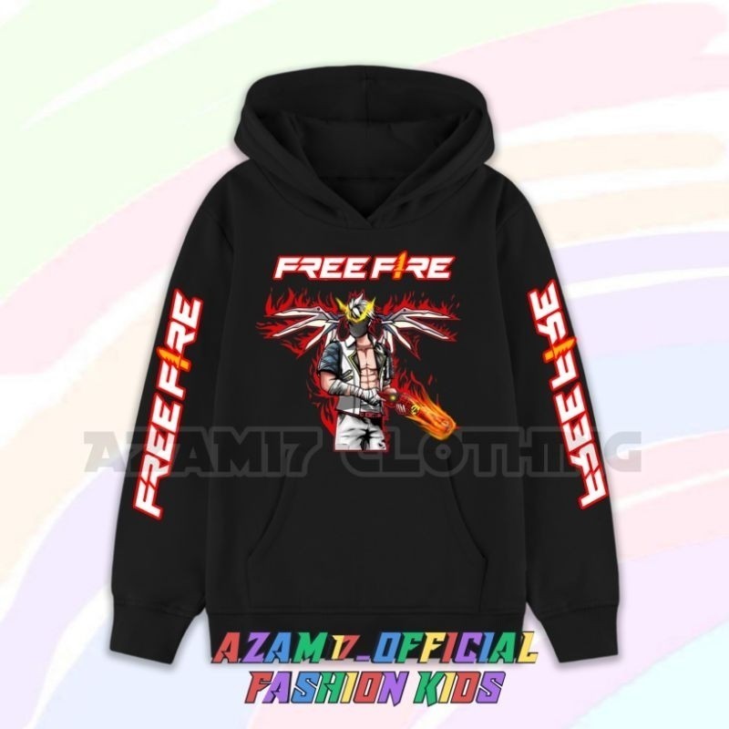 120 ซม.-150 ซม. เสื้อแจ็คเก็ตเด็ก Hoodie FF Free Fire CHARACTERS SG OPM SG One Puch ฟรี   เสื้อกันหนาว Hoodie ฟรี Fire