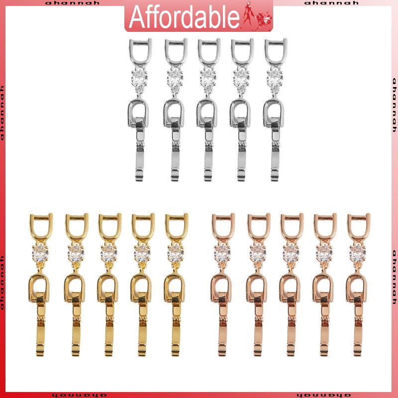 AH 5 ชิ้นชุดสร้อยคอสร้อยข้อมือส่วนขยาย Clasps โซ่คริสตัลสําหรับ Rhinestone ปิด Extender โซ่ตัวเชื่อม