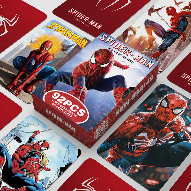 92 อะนิเมะ Photocards การ์ดรูปถ่าย Spider-Man Spider-Gorge Self-Printing Photocards การ์ดตกแต่ง