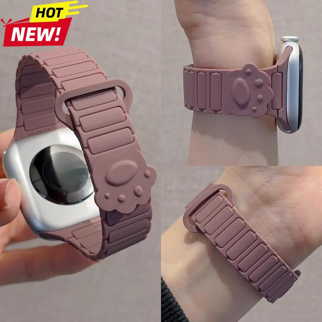 สายซิลิโคนแม่เหล็กสําหรับ Apple Watch Ultra 3/S11/S10/Series 11/10/SE3/SE/9/8/7/6 ขนาด 49มม 46มม 42มม 45มม 44มม 41มม 40มม
